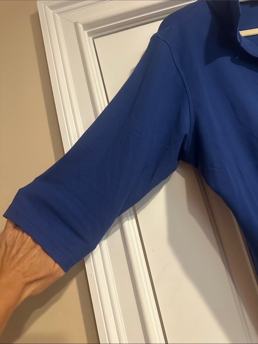 Port Authority Blue Long Sleeve Polo with DAR Embroidery - Picture 5 of 9